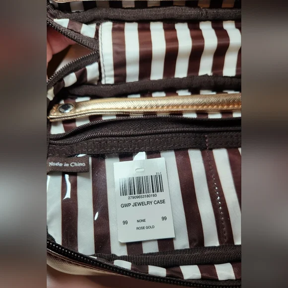 Nwt! Henri bendel rose gold travel jewelry case